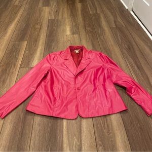 womens pink leather jacket